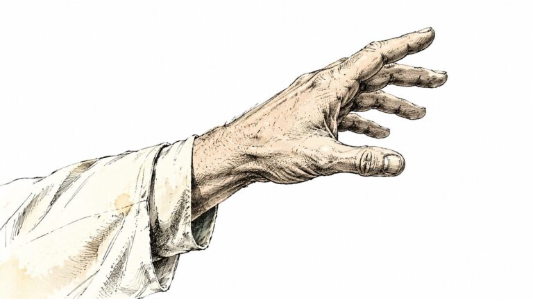 Illustration of a surgeon's hand, representing surgical skill and the systems that support patient outcomes