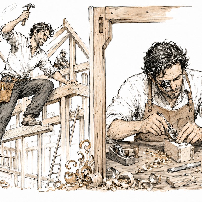 A framer and a fine craftsman at work
